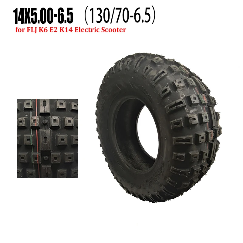 14 Zoll Elektro roller schlauch loser Reifen 14x5,0-6,5 130/70-6,5 für flj k6 e2 k14 hochwertige Ersatzteile Image