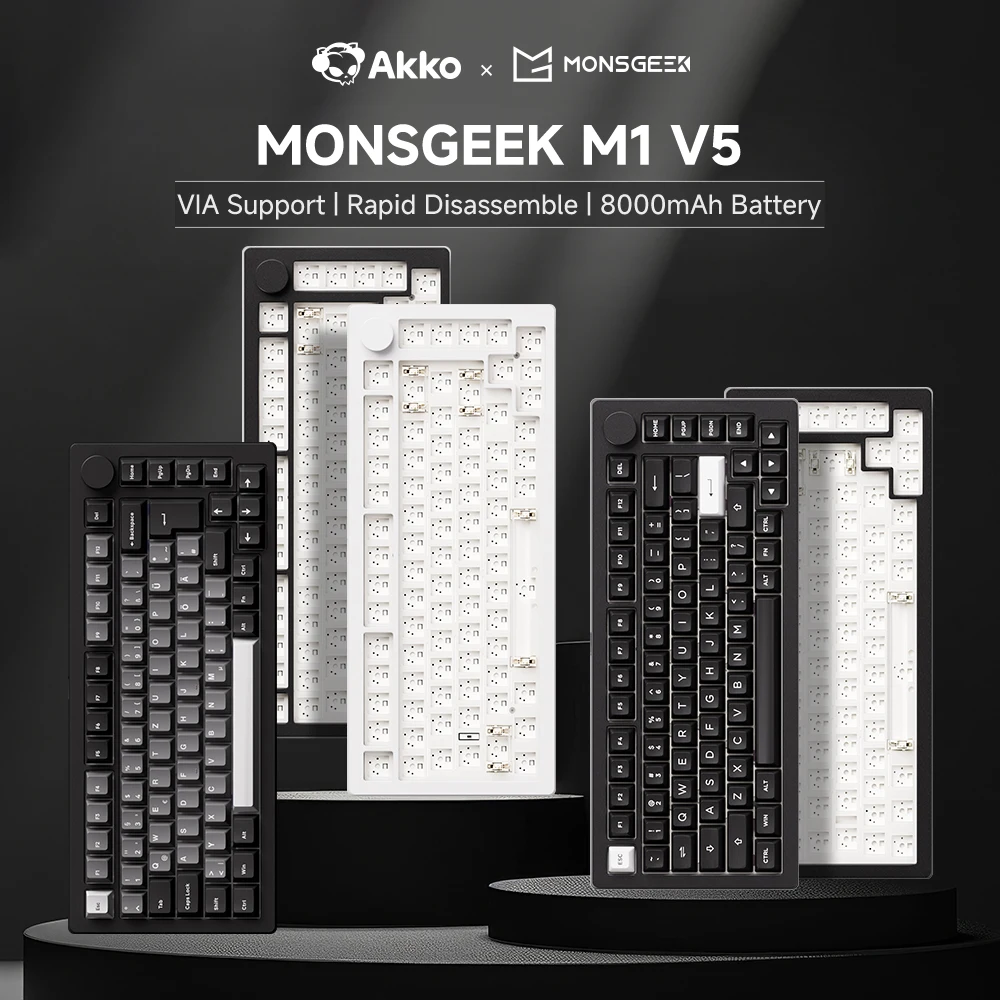 Akko MonsGeek M1 V5 Mechanisches Tastatur-/Barebone-Kit mit drei Modi, VIA 75 % 3/5-polig, maßgeschneiderte Hot-Swap-RGB-Demontagedichtung Image