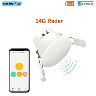Tuya Smart Life Zigbee / WiFi Millimeter Wave 24GHz Radar Human Presence Detector Motion Sensor Luminance Distance Detector AC