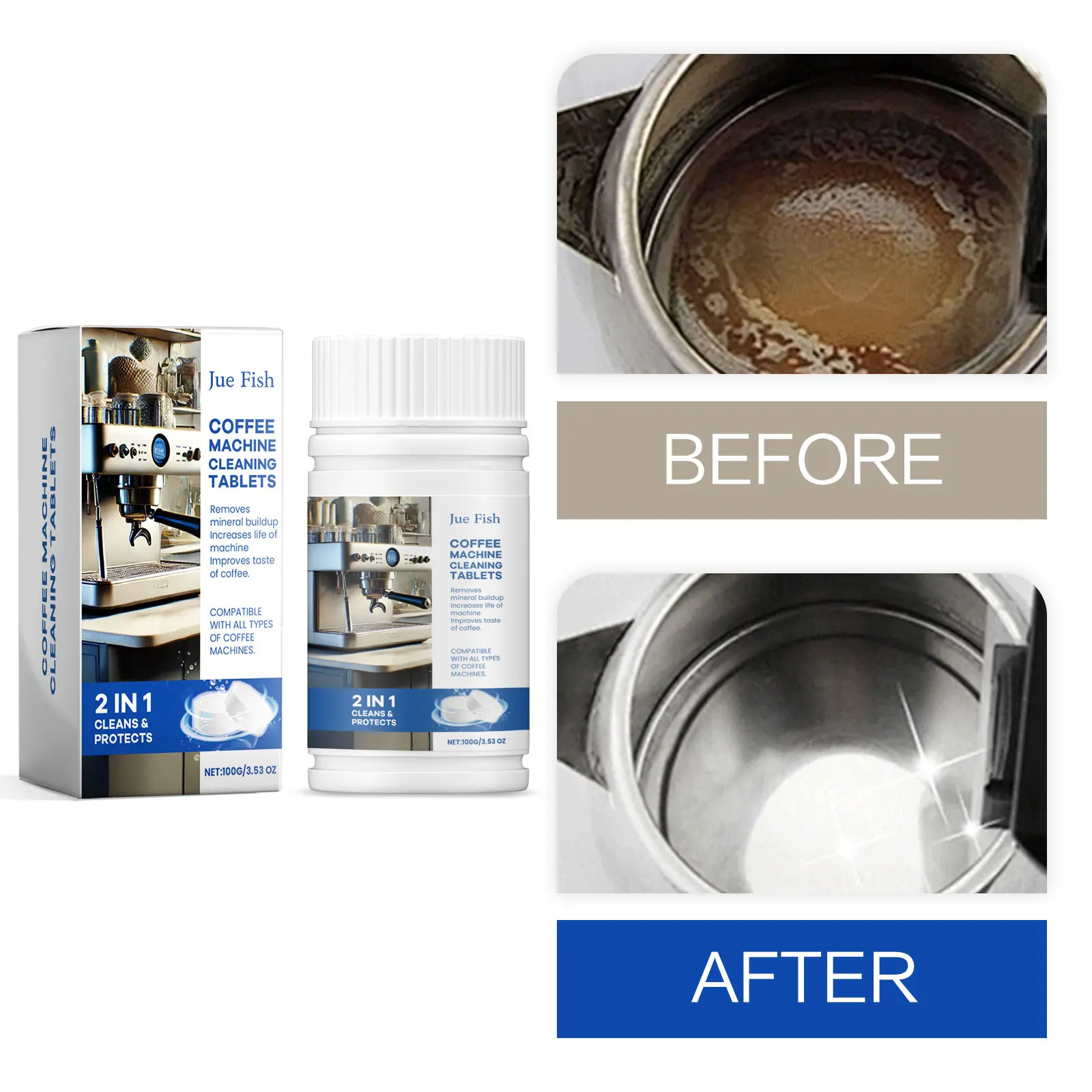 Entkalkung Tablet Für Kaffeemaschine Kaffeemaschine Entkalker Tee Maker Reiniger Wasserkocher Kalk Entferner Kaffee Brause Reiniger Image