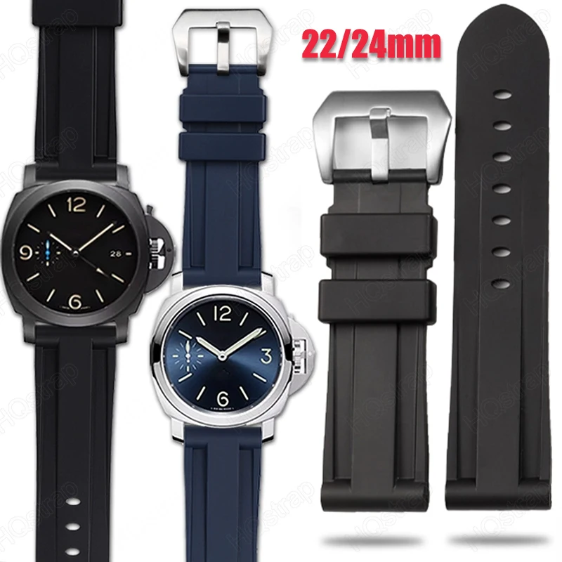Silikonarmband für Panerai Uhrenarmband 22 mm 24 mm für Männer Frauen Wasserdichtes Armband Uhren Zubehör Gummiarmband Sportgürtel Image