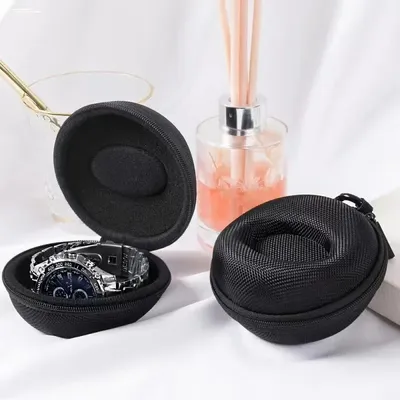 1Pc Reise Fall Tragbare Lagerung Box Für Einzelne Uhr Schock Und Schlagfest Für Armbanduhren Smart Image