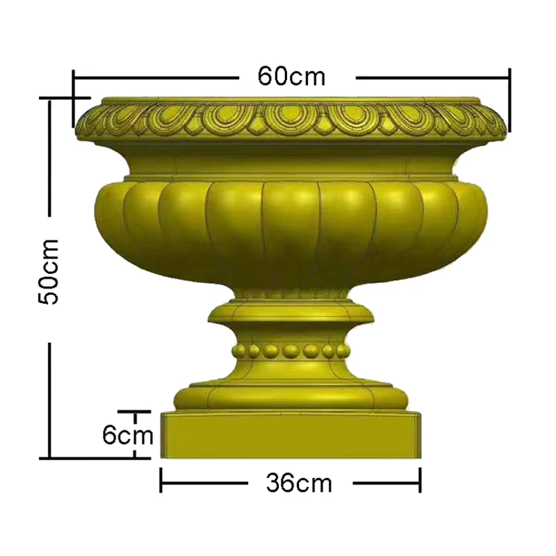 Große 60 cm 24 Zoll Garten dekorative PP Kunststoff Beton Pflanzer Blumentopf Blumentopf Form Image