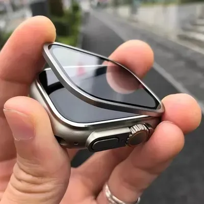 Gehärtetes Glas für Apple Watch Ultra 49 mm, Titan-Metallrahmen, kratzfeste Folie für Image
