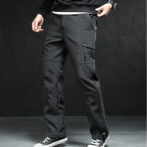 Per uomo Pantaloni Cargo Pantaloni Foderati in Pile Inverno Esterno Calore Termico Fodera in Pile Antivento Asciugatura Rapida Pantaloni Verde militare Nero Pile Caccia Sci / Snowboard Pesca M L XL