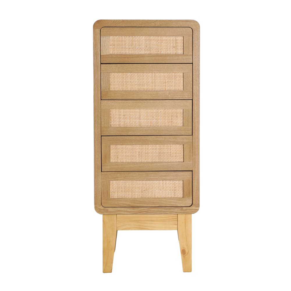 Chiffonier en bois de sapin brun clair en 40x41x101 cm