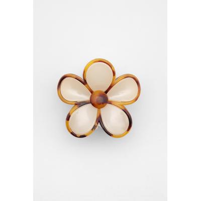Tortoiseshell-Effect Flower Hair Clip