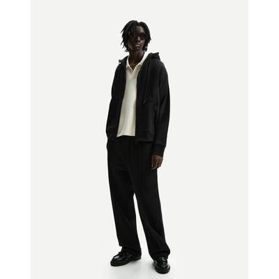 Bershka Wide Leg Plush Trousers Men Xl Black