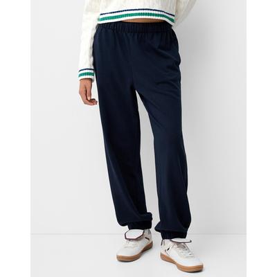 Bershka Plush Joggers Women L Navy