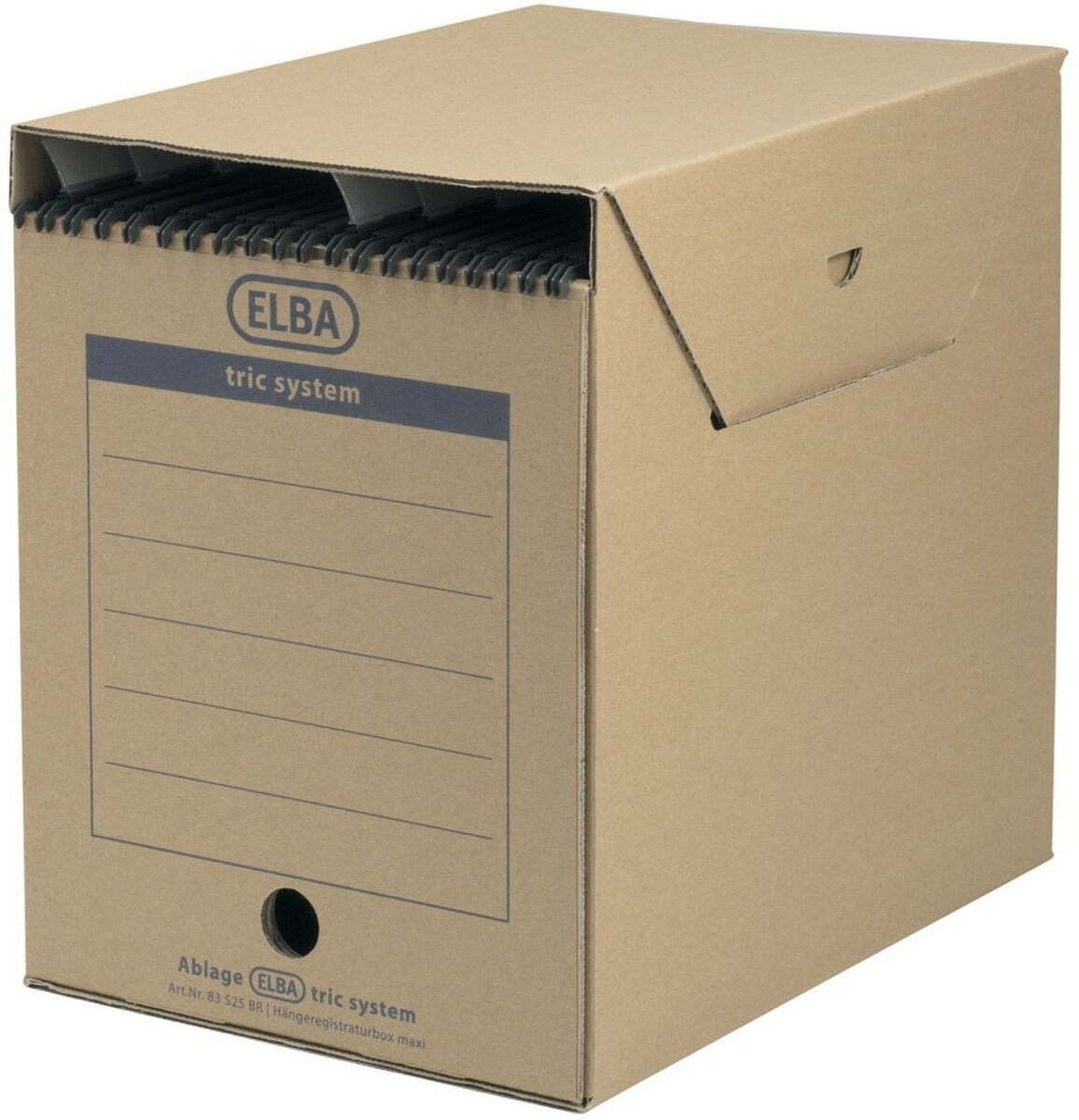 ELBA Archiv-Box maxi tric system 236x333x308mm Wellpappe naturbraun Packung mit 6 Stück Image