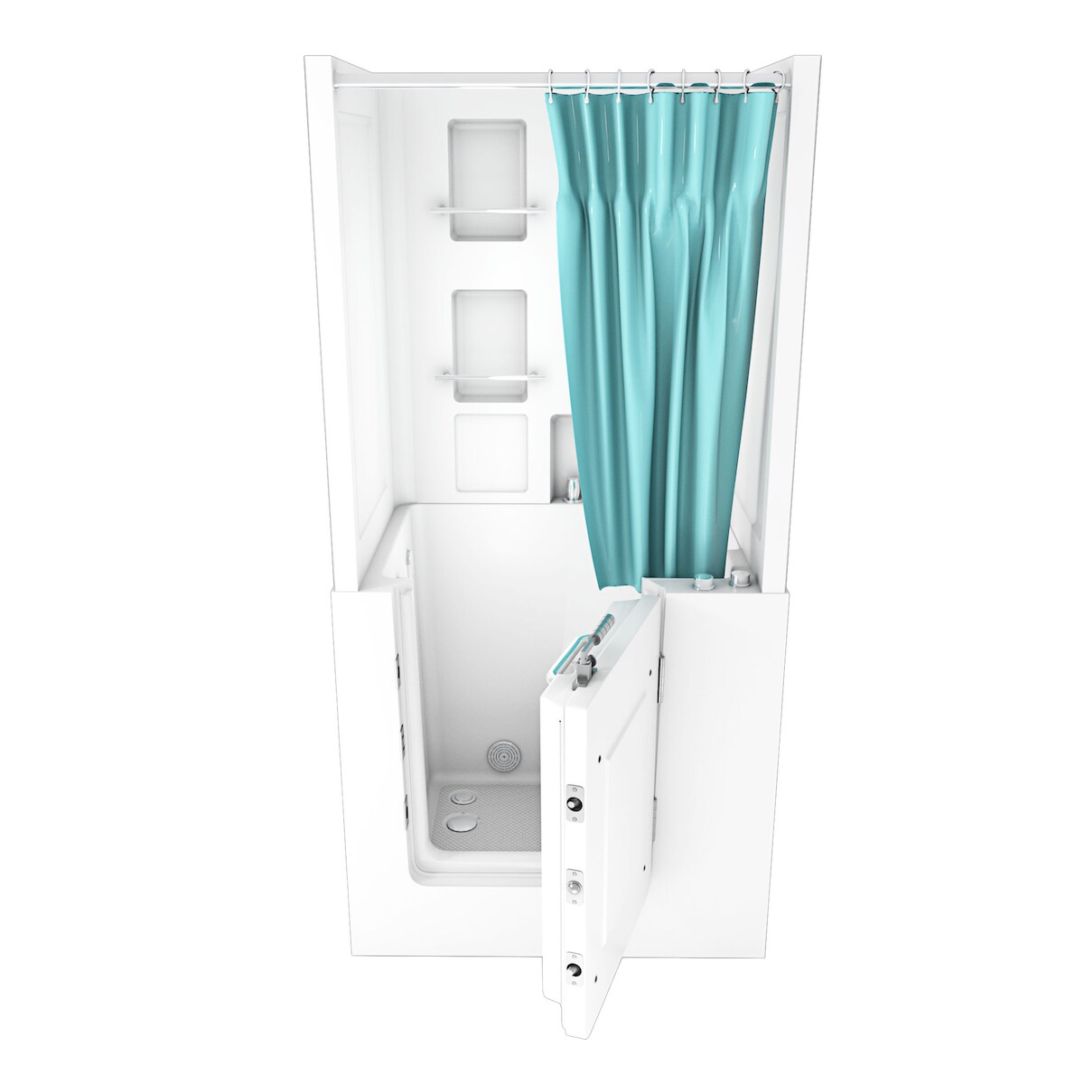 AcquaVapore Seniorendusche und Kombination Wanne mit Whirlpool S02D-WP-TH-B-R 100x78x205cm Image