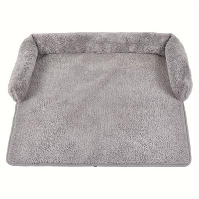 TEMU Sheepskin Dog Bed Cushion, Rectangular Polyester Sofa Pad With Non-slip Bottom, Pet Furniture Protector For Small Dogs, Indoor Use, Fits Super Small To Small Breeds