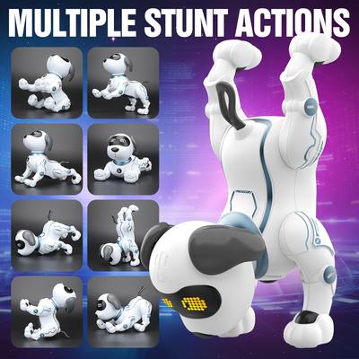 TEMU Upgraded Remote Control Robot Dog Toy With Voice - Multiple Actions, Songs, Interactive Electronic Pet, White & , Perfect Christmas Gift For , For | Sleek | Highquality Electronics, Tech