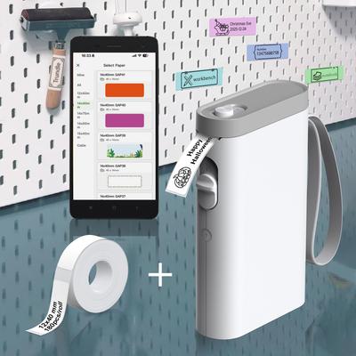 TEMU Mini-label Machine With Ribbon, Wireless Connection, P21 Handheld Sticker Maker Thermal Mini-label Maker With Built-in Cutter And Stencils, Printers For Storage Organization Office, School, Home. Image