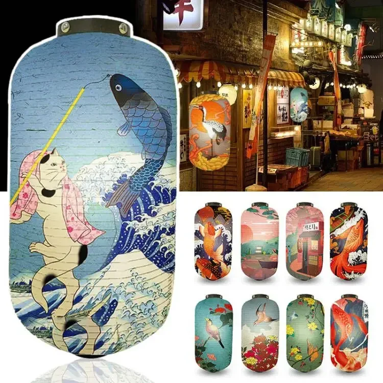 Japanischen Stil Outdoor Tuch Laterne Licht Kronleuchter Traditionelle Restaurant Shop Sushi Club Pub Home Party Dekorative Laterne