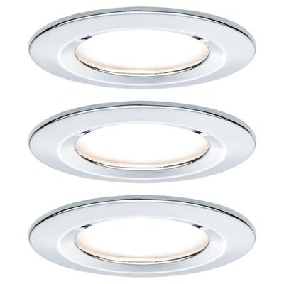 Nova Bad-Einbauleuchte 3er Set led led 18 w IP44 Chrom (glänzend) - Paulmann