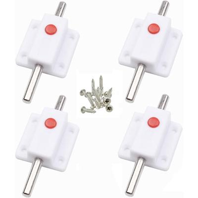 Memkey - 4-teiliges Türriegelschloss, automatischer Federknopf-Sicherheitsriegel, Innen- und Image