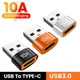 Adattatore 10A OTG USB 3.0 a tipo C Adattatore USB femmina a USB C maschio Adattatore di ricarica