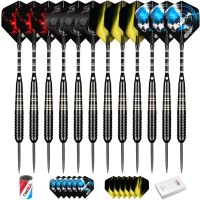 CyeeLife 6/9/12PCS 23g Hart-Dart-Stahlnadel, reines Kupfer, einteilig, sturzsicher, professionelles Dart-Set, Outdoor-Unterhaltung Image