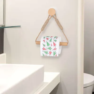 Wooden Toilet paper holder Bathroom accessories Nail-free Paper Towel Tissue Holder Wall Mounted Triangle Toilet Towel Holder