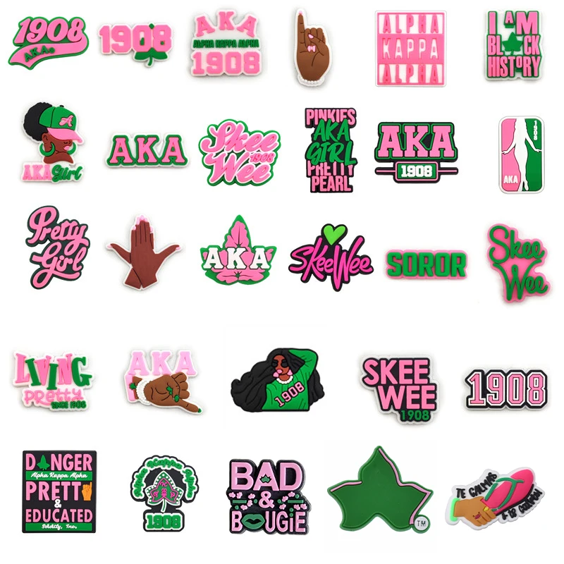 28 teile/satz AKA 1908 Mädchen Serie PVC Schuh Charms Fit Schuhe/Armbänder DIY Schuh Dekoration Party Geburtstag Mädchen Geschenke