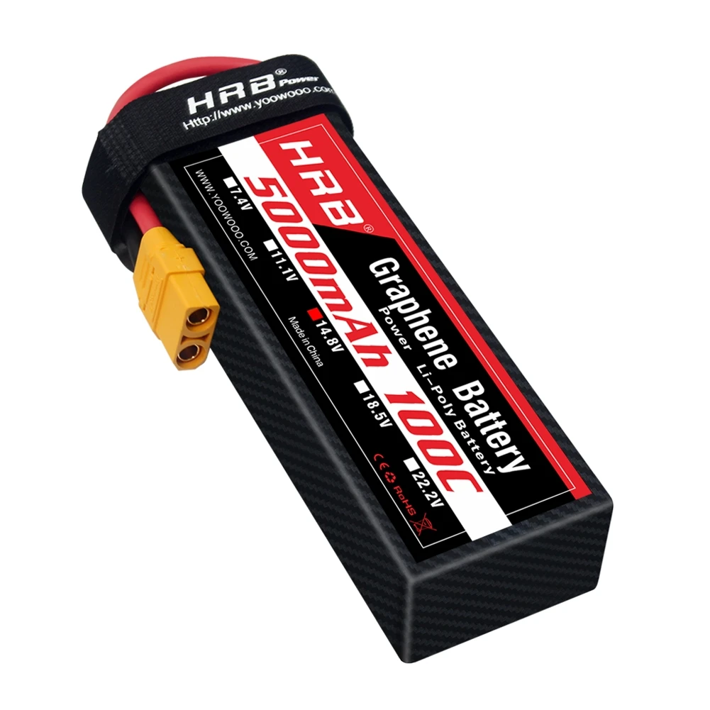 HRB 4S 5000mah Graphene Batterie 14,8v RC Lipo Batterie 100C mit XT90 Stecker für RC Auto Lkw Monster Drone Flugzeug RC Boot Image