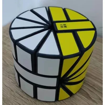 Calvins Puzzle sq2 Würfel Quadrat-2 Fass Illusion schwarzer Körper mit Silber etikett (Lee Mod) Image