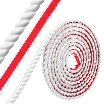 Weiße selbstklebende PVC-Dekorstreifen, flexibler Rand, Tapetenbordüre, Heimdekoration, Eckbesatz, Image