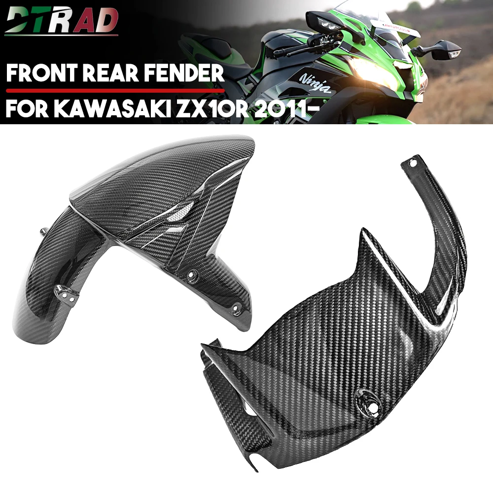 ZX-10R per KAWASAKI ZX10R 2011-2023 parafango anteriore in fibra di carbonio pieno parafango posteriore parafango carenatura accessori moto