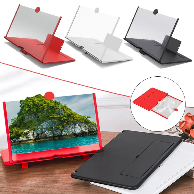 Extenseur d'écran d'affichage de téléphone portable 12/10 pouces, amplificateur vidéo pliable, loupe de film pour Smartphone, support en verre, liquidation