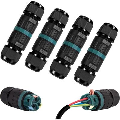 Beijiyi - Wasserdichte IP68-Anschlussdose – Set mit 4 2-Wege-Außensteckverbindern, wasserdichte Image