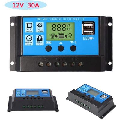 12V/24V 30A pwm Solar Panel Regler Laderegler lcd Display usb Port Image