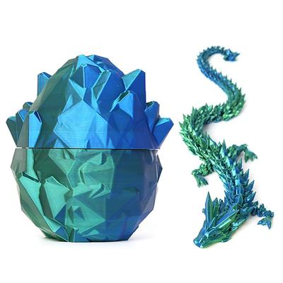 3D Printed Dragon Egg Rainbow Flying Dragon in Colorful Eggs Fidget Toy for Birthday Gift Flexible Desk Figure Decor