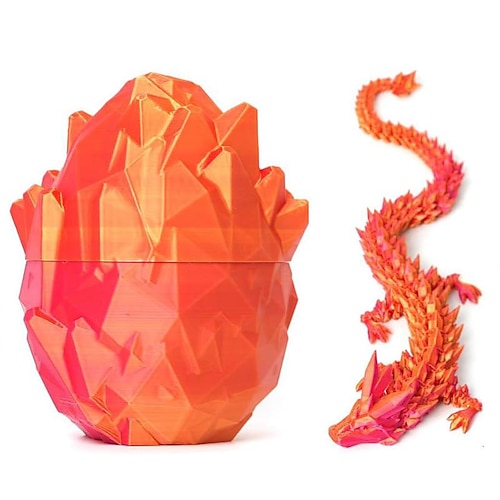3D Gedrucktes Drachen Ei Regenbogen fliegender Drache in bunten Eiern Fidget Spielzeug für Geburtstagsgeschenk Flexibles Schreibtischfiguren Deko Weihnachten Geschenk Image