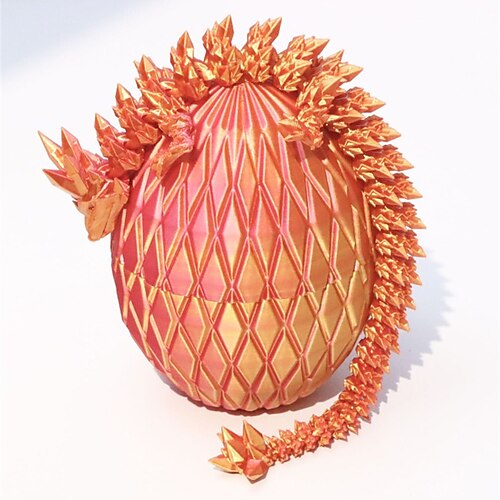3D gedrucktes Drachen-Ei Regenbogen fliegender Drache in bunten Eiern Fidget Spielzeug für Geburtstagsgeschenk Flexibles Schreibtischfiguren-Dekor Weihnachtsgeschenk Image