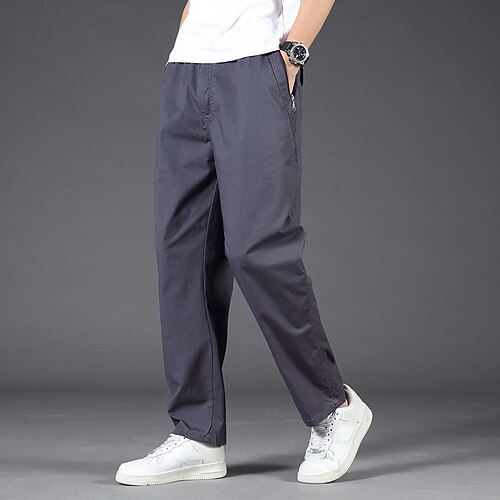 Herren Cargohose Cargohosen Hose Hosen Freizeithose Tasche Kordelzug Elastische Taille Glatt Komfort Sports Outdoor Täglich Modisch Brautkleider schlicht Schwarz Gelb Mikro-elastisch Image