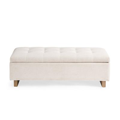 Liam Storage Bench - Fabric, Crypton Chenille Nomad Snow - Grandin Road