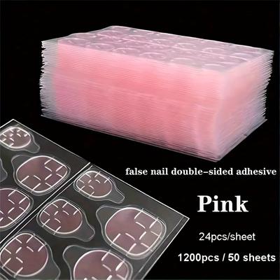 TEMU 1200 Pcs Double-sided Gel Nail Adhesive - 50 Sheets - Waterproof Nail Adhesive For Nail Tips - Application - Acrylic Nail Tools For Nail Art Image