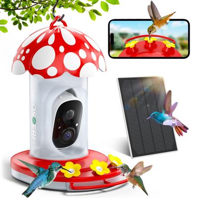 TEMU With Camera, 2k Hd Ai Identify Solar Bird Feeders Camera For Outdoors Hanging, Capture Motion Bird Videos, Proof