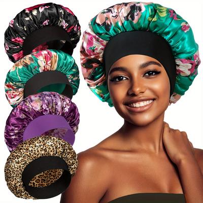TEMU 4-pack Polyester Satin Beanies For Women, Knitted Lightweight Caps For , Hand Washable, Ideal For Valentine's Day - 100% Polyester Image