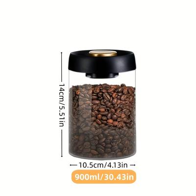 TEMU Reusable Glass Storage Container With Lid For Coffee Beans, , Nuts, And Grains, Kitchen Organization And Storage, No Electricity Required, Hand Wash Only Image