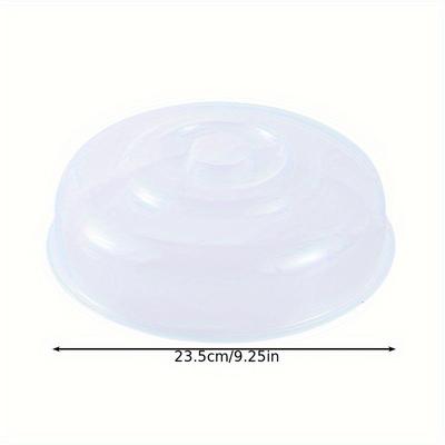 TEMU 1pc Microwave-safe Round Plastic Bowl Cover - Transparent, Freshness Preserving Lid For Kitchen And Dining Image