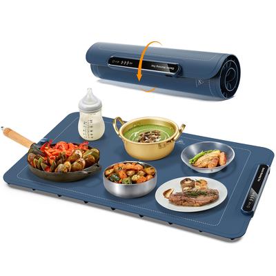 TEMU Reemix Electric Warming Tray, Foldable Silicone Food Warmer Mat, Adjustable Temperature Up To 100°c, Auto Shut-off, Programmable, 350w, With Plug, For Parties, Gatherings, And Use Image