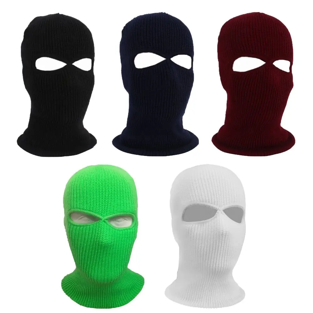 Hut 2 Löcher Ski mütze Winter mütze Sturmhaube Motorhaube Motorrad Motorrad Helm Voll gesichts helm Image