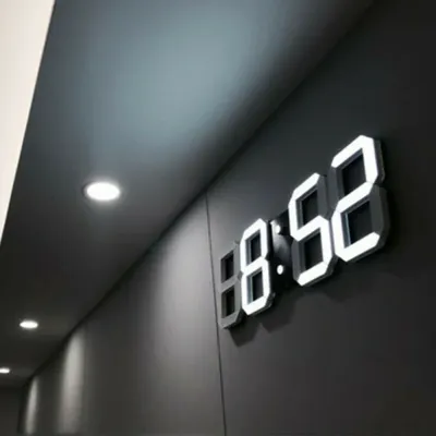 3D LED Wall Clock Large Digital Wall Clock With Remote Control Alarm Clock Time/Date/Temp Display Wall&Table Clock Modern Design