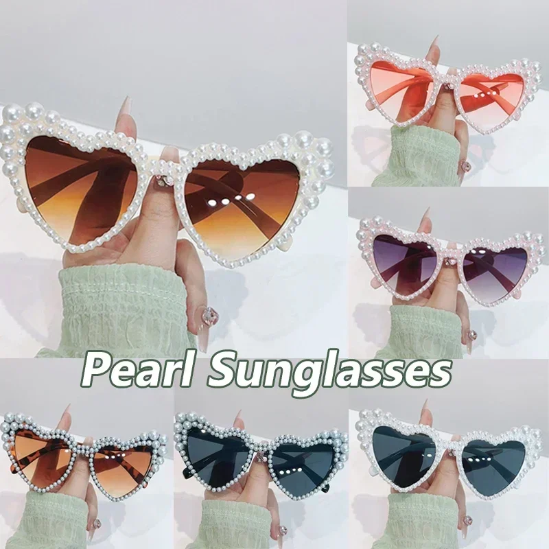 Herz Perle Sonnenbrille Unisex Frauen Sonnenbrille Mode trend ige Brillen Outdoor Strand Sonnenschirme Brillen UV400 Sonnenbrille Image