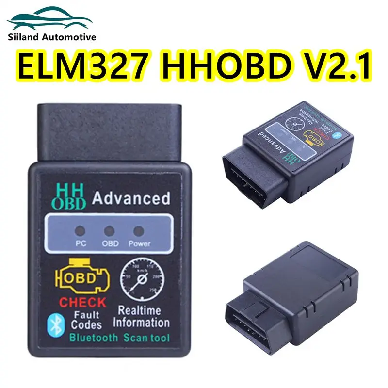 Hhobd elm327 v 2,1 v 1,5 bluetooth diagnose tool super mini elm obd2 can-bus scanner hh obd elm327 für android windows Image