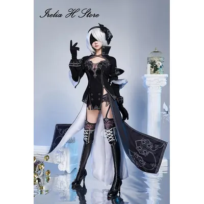 Irelia H Store Spiel Cosplay NieR:Automata 2B Cosplay YoRHa Nr. 2Typ B Kampfkleid Damen Halloween-Kostüm Image