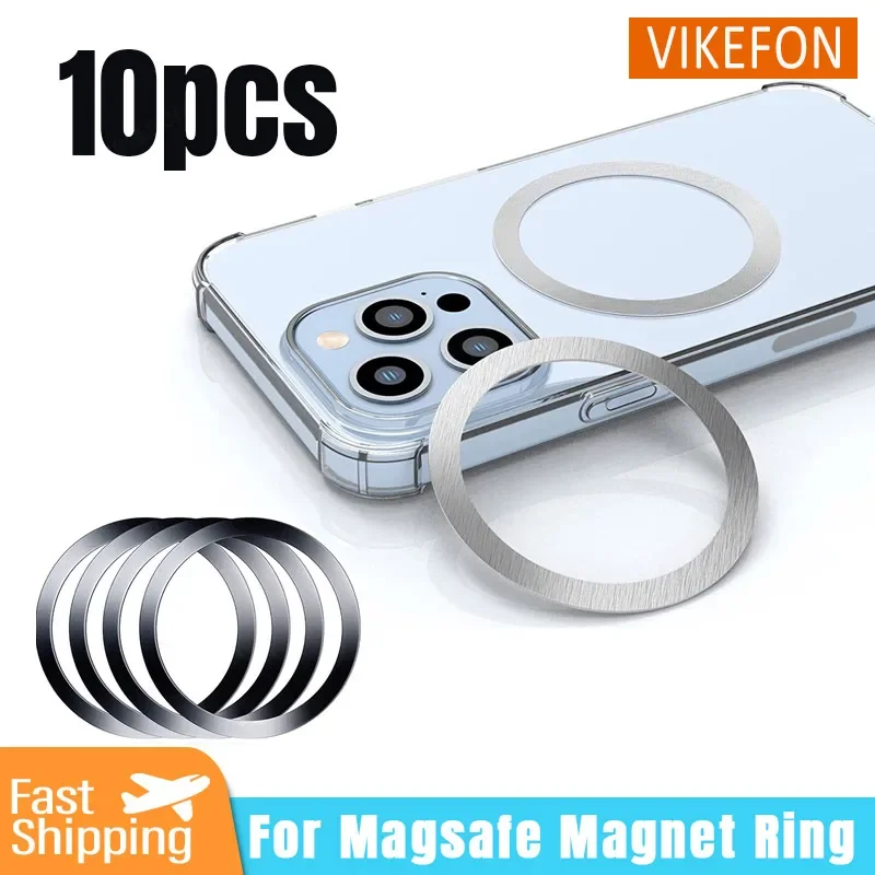 VIKEFON Magnetische Metallplatte Aufkleber Ringe für kabelloses Ladegerät Magnet Auto Handyhalter Eisenblech für iPhone 16 15 14 13 Image