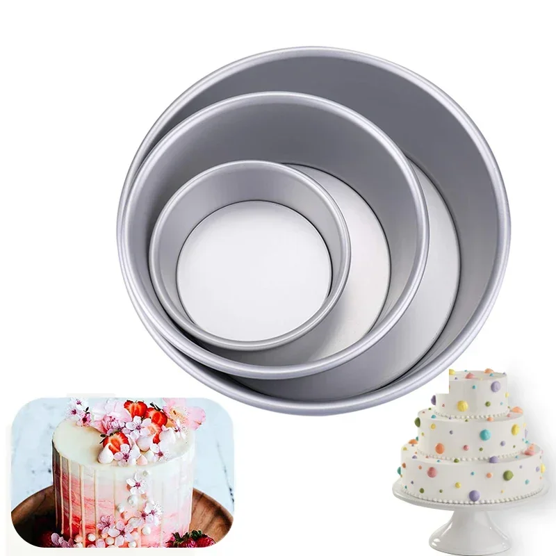 4/6/8/Zoll abgestufte runde Kuchen form abnehmbarer Boden Aluminium legierung Kuchen form Set Antihaft-Backform Küchengeräte Image